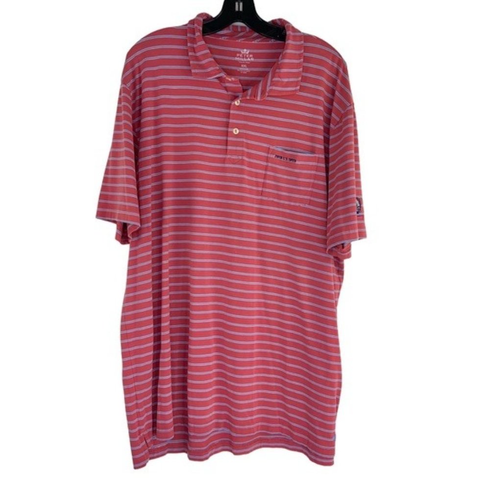 Peter Millar Seaside Wash Striped Short Sleeve Polo 2018 US Open